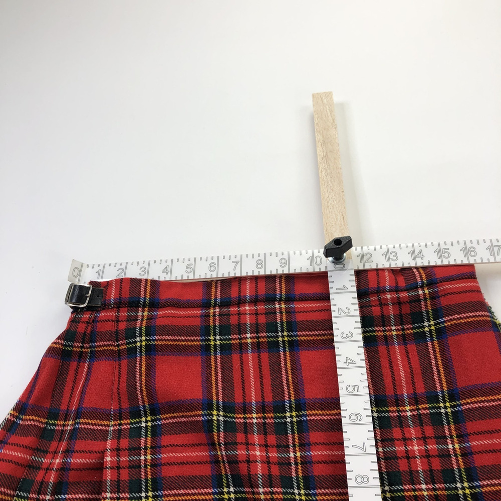Unbranded Kilt Skirt US 16 (Fits 32In) 100% Wool Buckle Midi Skirt Tartan Plaid - Picture 4 of 12
